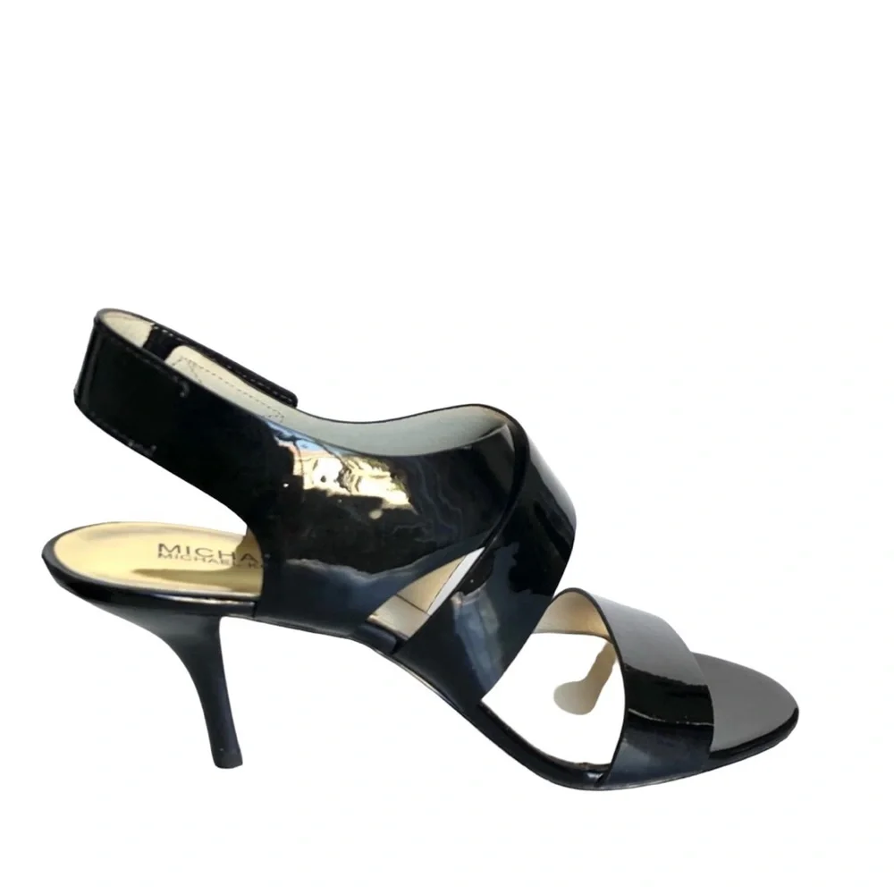 Michael Kors Black Patent Leather Strappy Heeled Sandal Women’s Size 8.5